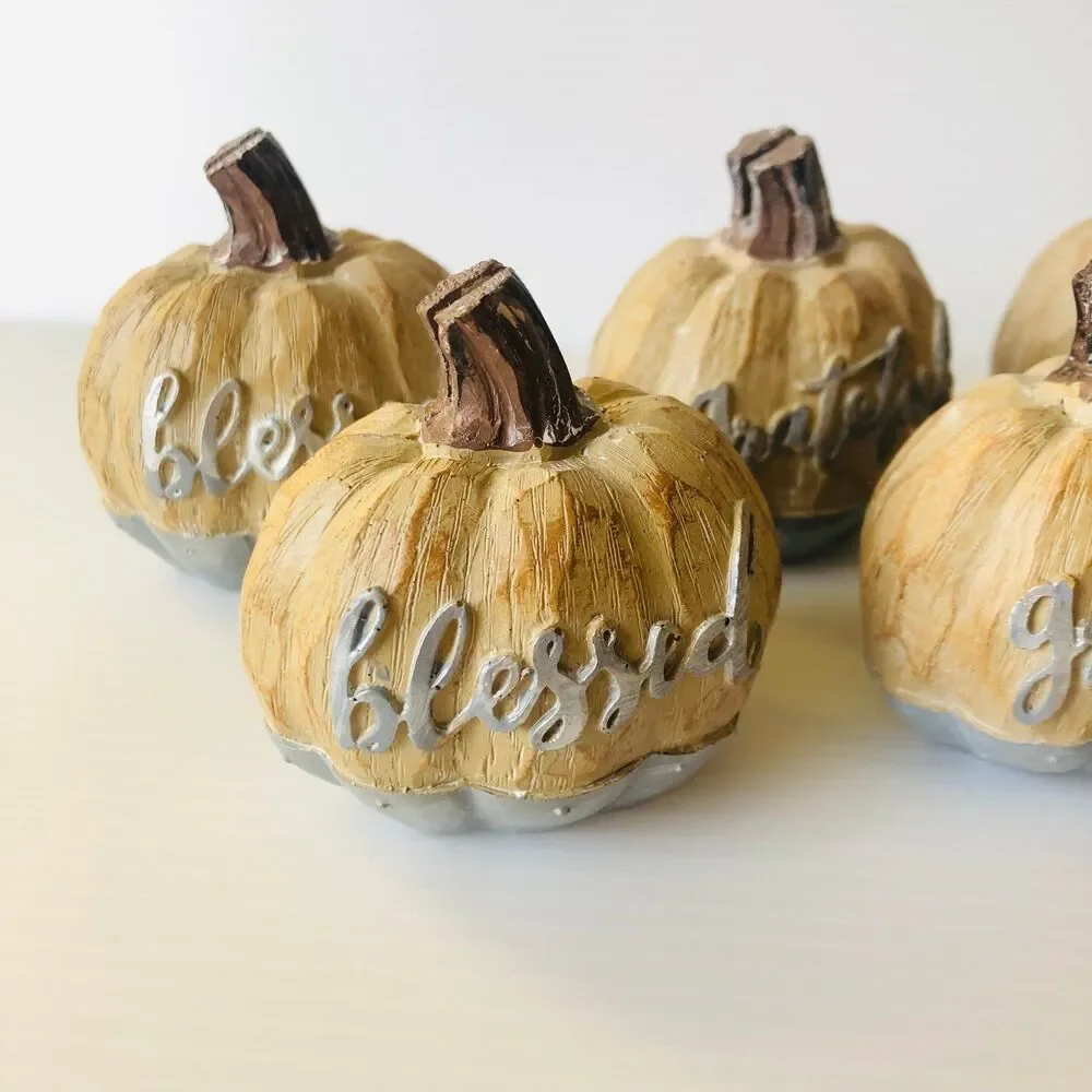 Robert Stanley Thanksgiving Pumpkin Placeholders Brown & Gray Rustic Country